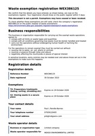 View Waste Exemption, Haydock T4 S2 Certificate in a new tab